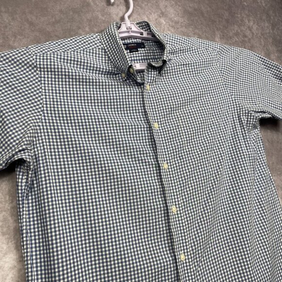 Cremieux Collection Button Down Shirt Mens Large Blue Gingham Plaid Short Sleeve - Picture 4 of 12